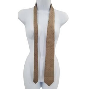 Paco Rabanne Paris Vintage Silk Mens Neck Tie 56" Tan Simple Pattern